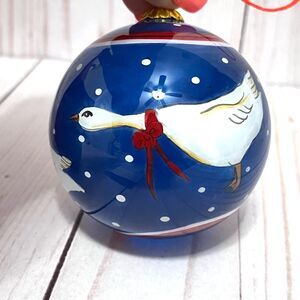 Hand Painted Li Bien Holiday Goose Ornament